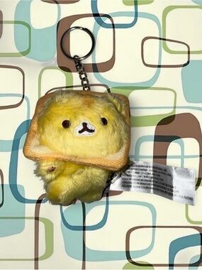 San-X Corocoro Coronya Plush Keychain Toast Bread Cat
